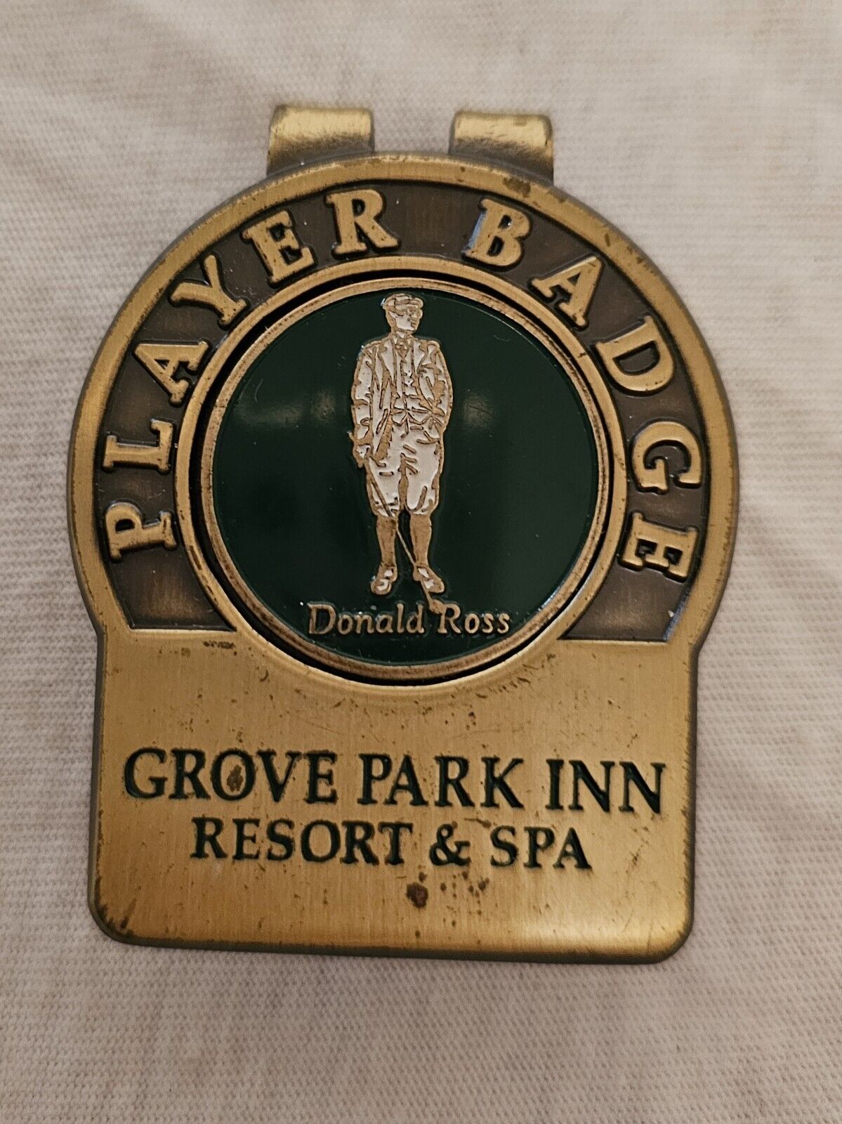 Golf Player Badge Donald Ross Grove Park Golf Course Asheville NC- Shows Wear