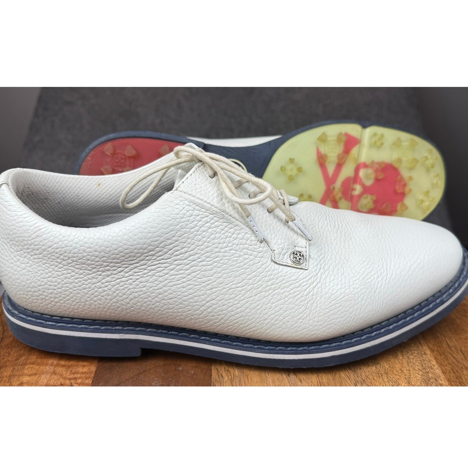 G/FORE Mens Gallivanter Spiked Golf Shoes White Leather G4MC20EF01 Size 13 G/FORE Mens Gallivanter Spiked Golf Shoes White Leather G4MC20EF01 Size 13