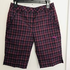PUMA Ladies GOLF Dry Cell Plaid Tech Bermuda GOLF SHORTS Womens Size 0 NEW picture