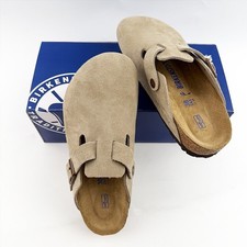 Birkenstock Boston Narrow/wide Women Men Suede Clog Taupe Shoes Eu37-45 With Box picture