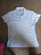 Puma Women’s White Lilac Cool Dry Cell Golf Shirt Size Large picture