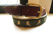 Belted Cow Green Snowboots Woven Web Surcingle Cotton 35 / 36 Golf Belt  981 picture