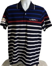 Polo Golf Ralph Lauren 2016 Ryder Cup Polo Blue Red White Stripes Size Medium picture