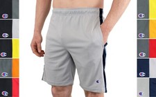 Champion Men's Basketball Workout Gym Shorts, 7.5" Inseam, Active Mesh Striped picture