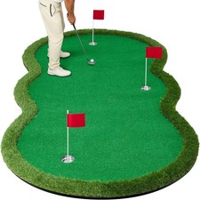 10x15 FT Golf Putting Green Mat Indoor Practice Training Mat w/ 3 Cups & Flags picture