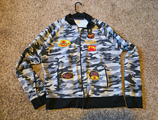 Von Dutch Xl Gray Camo Full Zip Fleece Hoodie W/ Pockets Embroidered picture