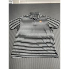 Columbia Golf Houston Astros Mens Large Polo Shirt Grey Black Striped Mlb L/g picture