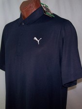 NEW Puma Shirt Mens Navy Blue Dry Cell Polo Golf Shirt, Size XL picture