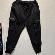 Black Cargo Joggers With Adjustable Waist And Cuffs picture