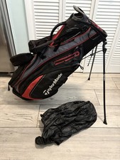 Taylormade Golf Purelite Stand Bag Black/Red/With Dual Strap & Rain Cover picture