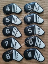 10pcs Ping 4-9pwus Golf Club Iron Head Cover Leather Classic Magnetic Leather picture