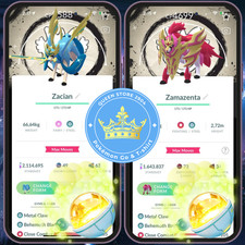 Shiny Crowned Forms : Zacian & Zamazenta —level 50 3 Moves—background—digital♻️ picture