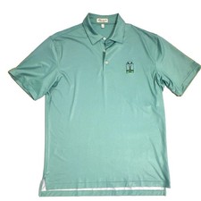 Peter Millar Summer Comfort Men’s Green Geometric Stretch Golf Polo Shirt M picture