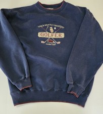Vintage Golf Mc Sport Sweater Navy Mens Sz Large Embroidered Greatest Golfer picture