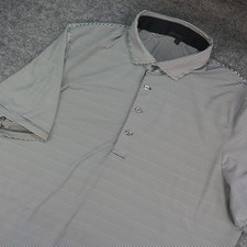 Greyson Polo Shirt Mens Xl Short Sleeve Black White Striped Golf Performance picture