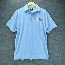 FJ Footjoy Polo Shirt Mens Small Blue NBC Golf PGA Tour Collar Performance picture