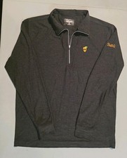 Straight Down Swag Golf Orange Skull 1/4 Zip Pullover Mens Medium Gray picture