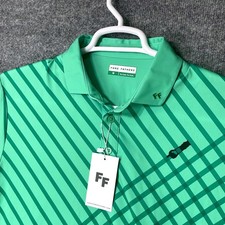 Fore Fathers Mens Green Geometric Performance Golf Polo Shirt Size M New picture