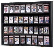 Charui 36 Graded Sports Card Display Frame -card Display Case Lockable Black picture