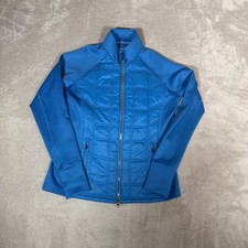 Sunice Ella S62507 Women’s M Blue Gold Thermal Hybrid Golf Jacket Full Zip picture