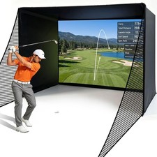 Golf Simulator Enclosure 10x 8ft Golf Training Cage 4k-ready Impact Screen Net picture