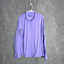 Ibkul Sun Shirt Womens Xl Purple Icefil Upf 50+ Quarter Zip Mesh Long Sleeve Top picture