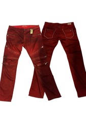 Robin Jeans Blood Red Biker Style Men’s Size 38 picture