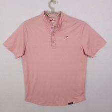 Primo Golf Polo Mens Medium Pink Speckled Mandarin Collar Performance Shirt picture