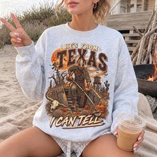 He’s From Horror Sweatshirt, Vintage West Texas Halloween Hodie picture