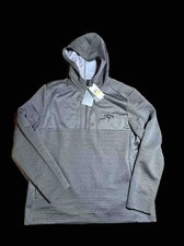 NWT Callaway OPTI-DRI 1/4 Zip Hoodie Grey Ribbed With Hood Golf Jacket Med $80 picture