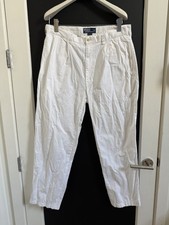 Polo Ralph Lauren Men’s White Pleated Chino Pants Straight Leg Cotton Twill 36" picture