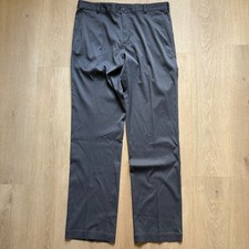 Nike Golf Dri-fit Mens Gray Flat Front Performance Pants 34x34 Charcoal Swoosh picture