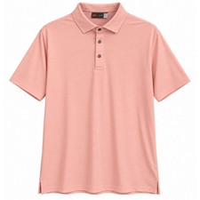 Kjus Mens Savin Structure Polo Shirt Pink Size 52 Large Comfort Fit Golf Stretch picture
