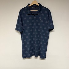 Travis Mathew Mens Xl Golf Performance Polo Shirt Blue Agave Print Short Sleeve picture