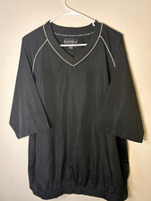 Footjoy Men's Black V-neck Pullover Golf Windshirt Jacket Logo Size L picture