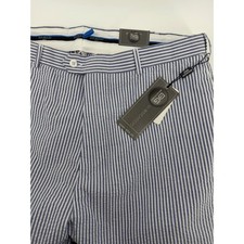 Bocaccio Golf Mens Seersucker Shorts Navy White Stripe Expandable Waist 40 picture