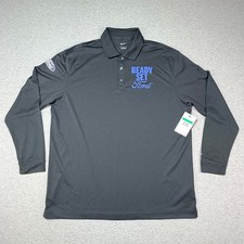 Nike Golf Ford Polo Shirt Mens Xl Black Long Sleeve Ready Set Ford 466364-010 picture