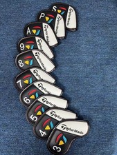 10pcs Taylormade Golf Club Iron Head Covers Pu Leather Magnetic 3-9aps picture