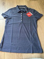 Womens Puma Golf Polo Dry Cell Blue Striped Size Medium picture
