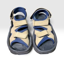 Nike Air Golf Sandals Womens 9 Tan Navy Leather Spikes 302135-221 w/ Box picture