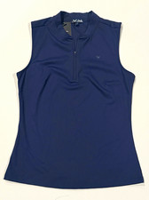 Bad Birdie Womens Blade Polo Shirt Dark Navy Sleeveless Golf Top Size S picture