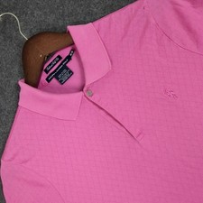 Ralph Lauren Golf Womens Pink Diamond Textured Polo Shirt Tailored Fit Size M picture