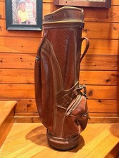 Vintage Brown Faux Leather Golf Bag picture