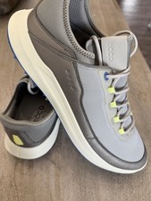 ECCO S-Three Men's Spikeless Golf Shoes Rubber Cleats Mesh Gray/Blue EU 46 M picture