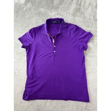 Polo Golf Ralph Lauren Polo Shirt Women Large Purple Short Sleeve Pima Cotton picture