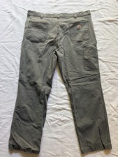 Carhartt Men’s Relaxed Fit Gray Canvas Cotton Workwear Pants 42x32 Straight picture