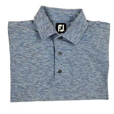 Footjoy Men's Size Medium Polo Golf Short Sleeve Blue Tan Stretch Shirt picture