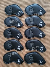 10pcs Taylormade 3-9aps Golf Club Iron Head Covers Leather Case Magnetic picture