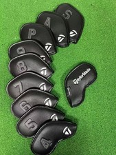 10Pcs TaylorMade Golf Club Iron Head Covers Leather Magnetic Big Numbers 3-9APS picture