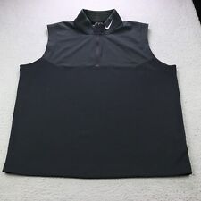 Nike Golf Vest Mens Extra Large Black Half Zip Tour Performance DRI FIT Logo picture